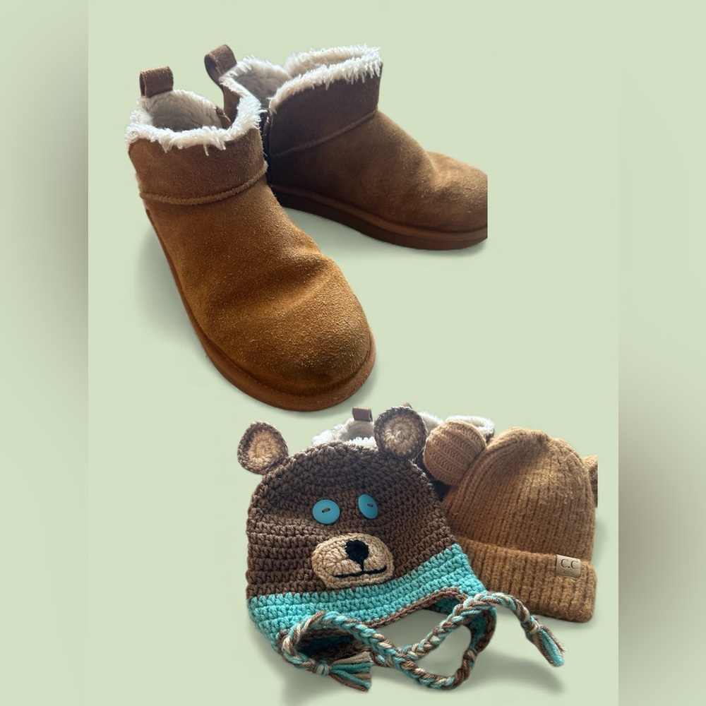 UGG Kids Brown Suede Ankle Boots Bundle